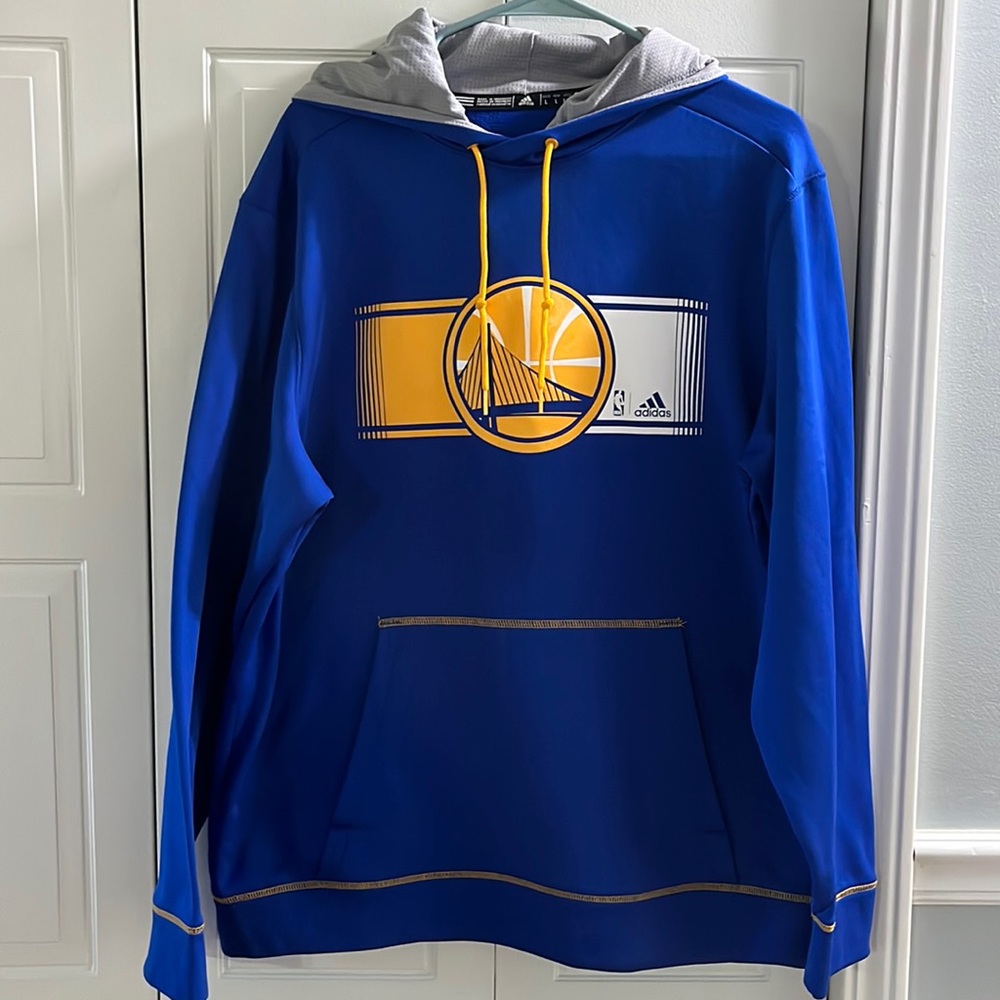 Golden State Warriors NBA Adidas Hoodie Sweatshirt (Men's Large) Blue Like New